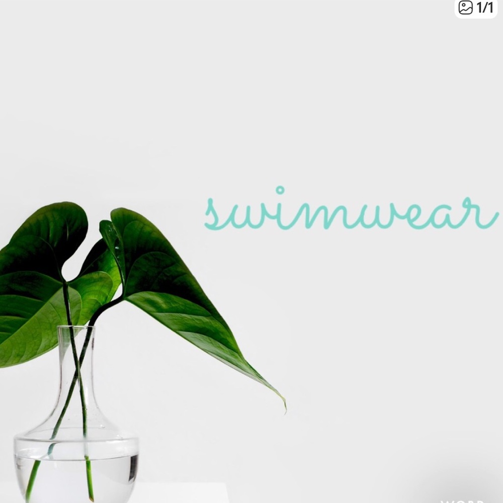 Green Leaf Print Swimwear